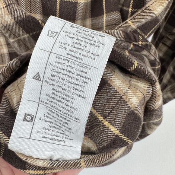 Carhartt Flannel Shirt Mens Large Brown Plaid Button Up Heavyweight Utility - Picture 6 of 7